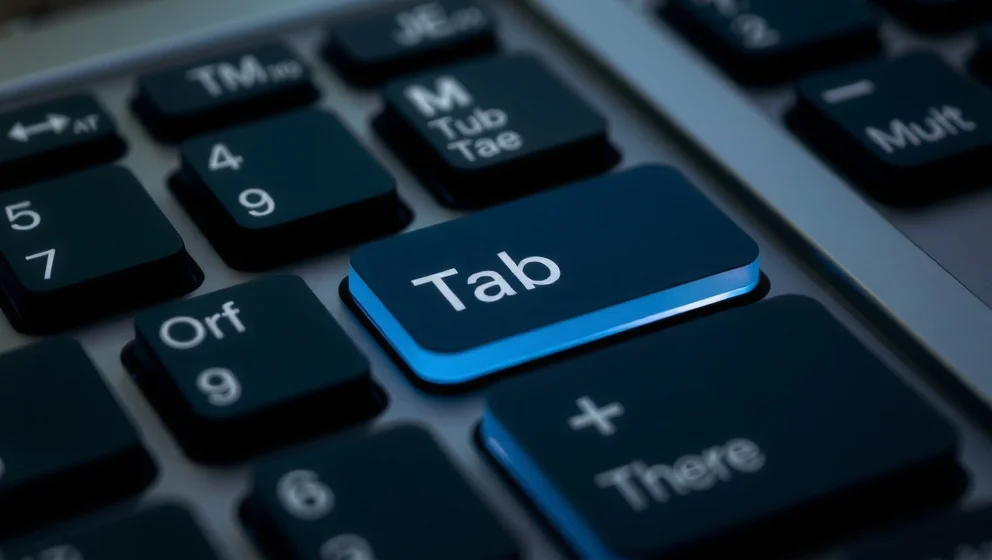 Vilken knapp är tab på tangentbordet